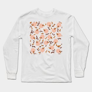 Modern Peach Pattern, Fruit illustration 6 Long Sleeve T-Shirt